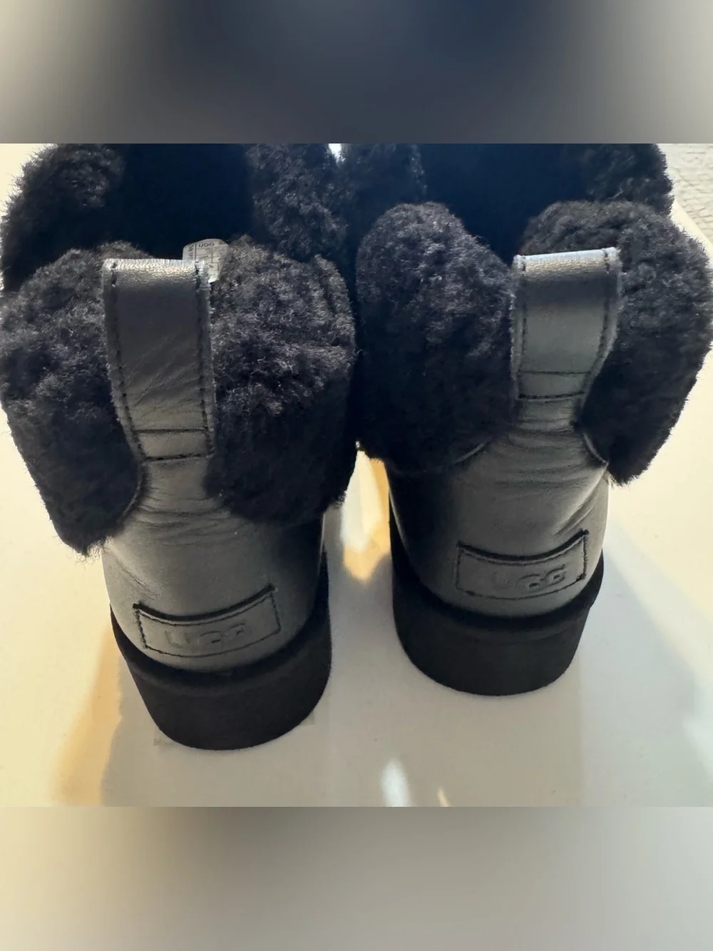 UGG Ultra Mini Alina Curled Genuine Shearling Platform Boot
